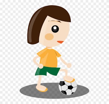 Boy Playing Football Cartoon 14, Buy Clip Art - Girl Running Clip Art