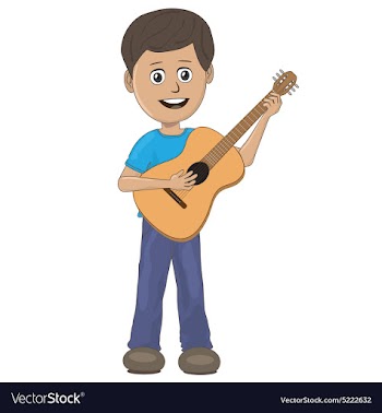 Boy playing guitar vector image