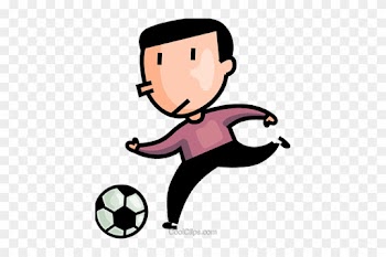 Boy Playing Soccer Royalty Free Vector Clip Art Illustration - Menino Jogando Bola Em Png