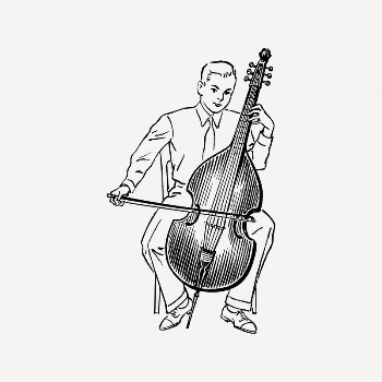 Boy playing viol collage element, | Free PSD Illustration - rawpixel