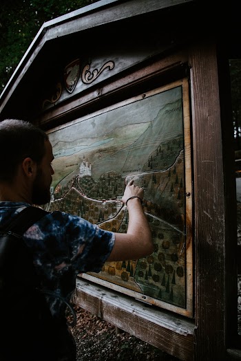 Boy Pointing a Finger on Painting
