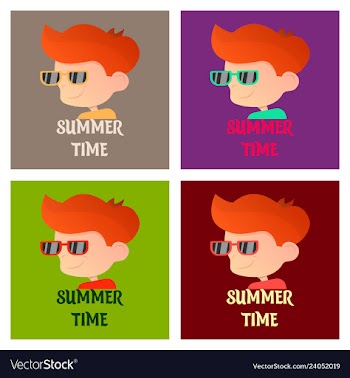 Boy portrait boy blonde flat vector image