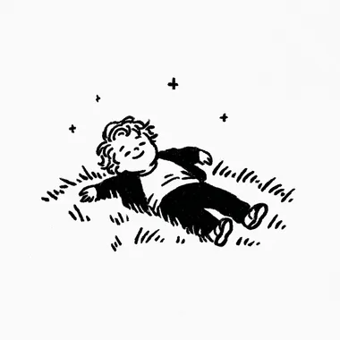 Boy Relaxing in Grass Boy Relaxing in Grass