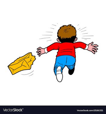 Boy running away vector image