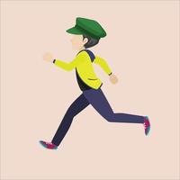 boy running side view design flat vector Free Vector