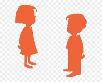 Boy Silhouette Orange Clip Art At Clker - Cartoon Girl And Boy