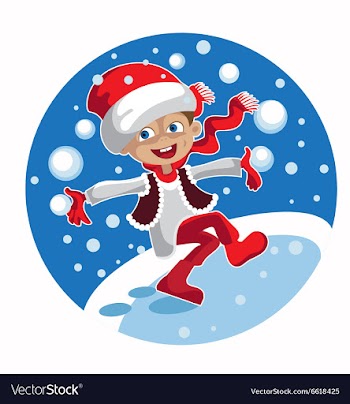 Boy snowballs vector image