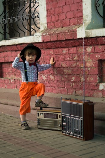 Boy Stepping On Boombox