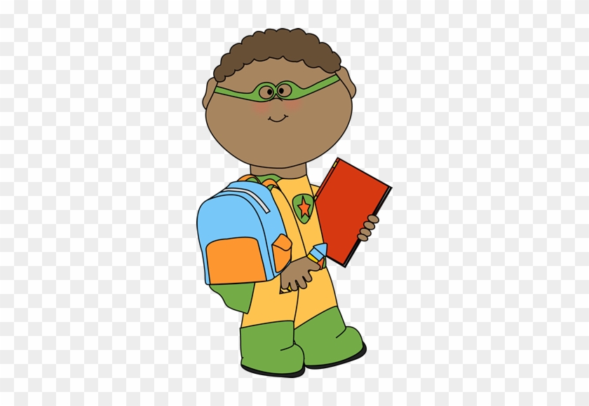 Boy Superhero Going To School - Boy Superhero Going To School