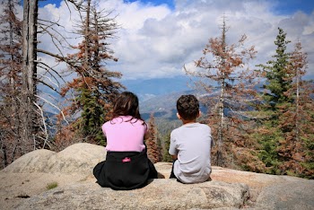 Boy Wearing Grey Shirt Besides Girl Wearing Pink Shirt 
