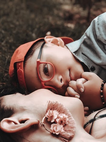 Boy Wearing Red Frame Eyeglasses