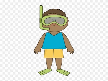 Boy Wearing Snorkle Gear - Kid Summer Clipart