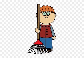 Boy With A Rake Clip Art - Cartoon A Boy Holding A Camera