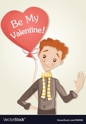 					Boy with heart balloon vector image														