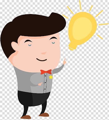 Boy with light bulb art, Cartoon Idea , thinking man transparent background PNG clipart