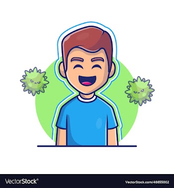 boy with strong immunity cartoon