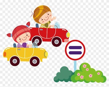 Boys And Girls Driving The Car - Girl Boy Driving Clipart