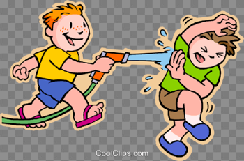 boys having squirt gun fight Royalty Free Vector Clip Art ...