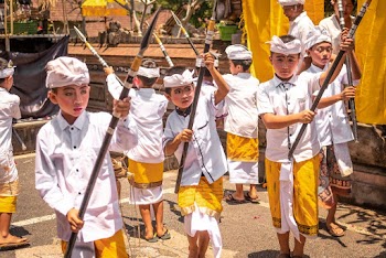 Boys Holding Spear
