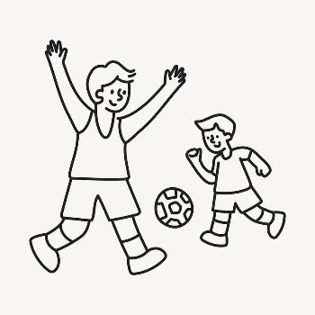 Boys playing football doodle clipart, | Free Vector Illustration - rawpixel