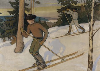 Boys skiing, 1900 | Free Photo - rawpixel