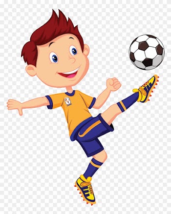 Boys Soccer - Playing Football With Friends Clipart