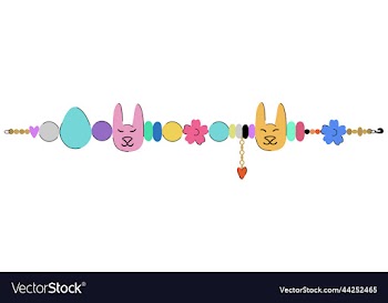 bracelet with bunnies beads flowers hearts and