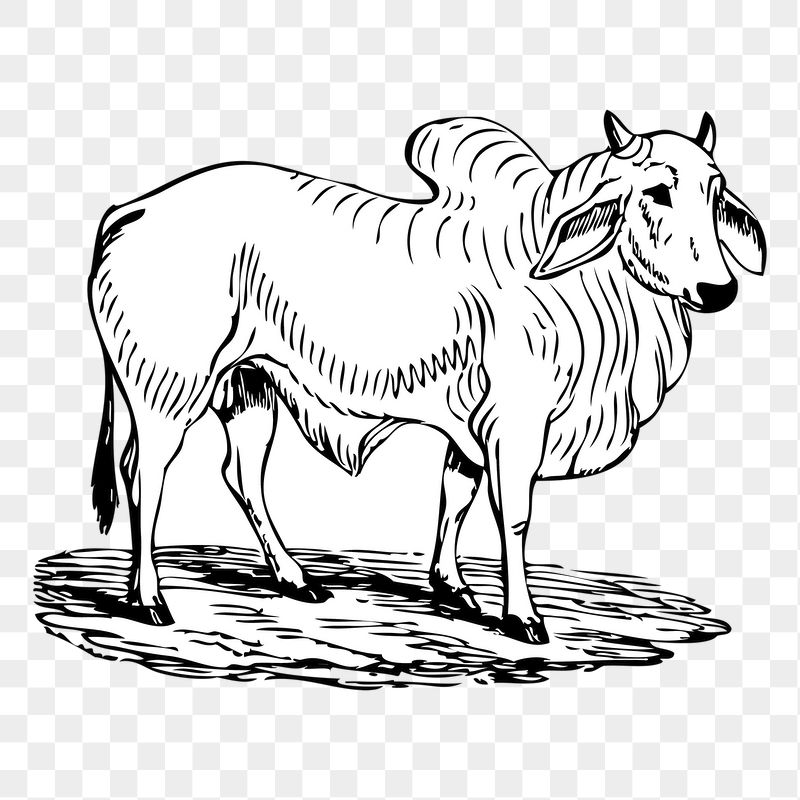Brahman cow png sticker illustration, | Free PNG - rawpixel