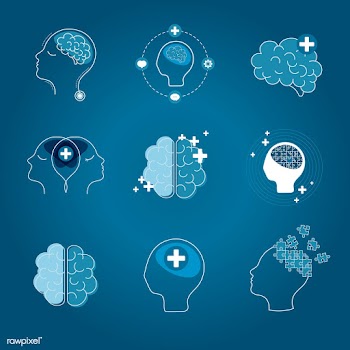 Brain and mental health icons vector set | Free stock vector - 519444