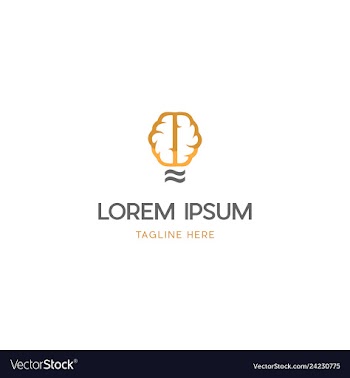 Brain bulb idea logo design vector image