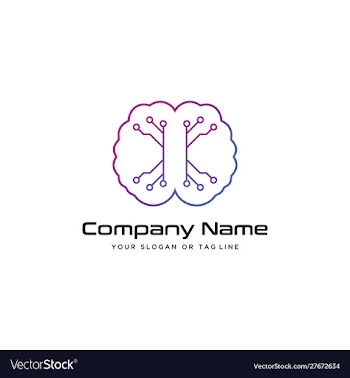 Brain design technology logo modern template vector image