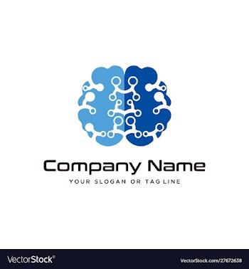 Brain design technology logo modern template vector image