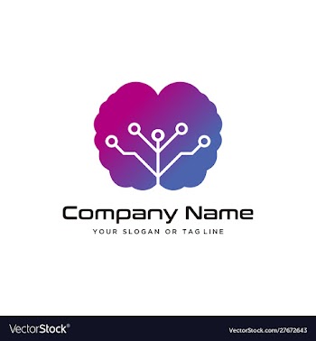 Brain design technology logo modern template vector image