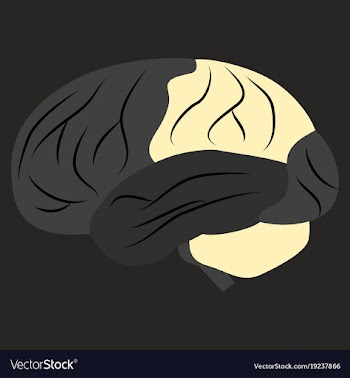 Brain in flat monochrome color on white background vector image