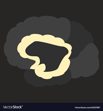Brain in flat monochrome color on white background vector image