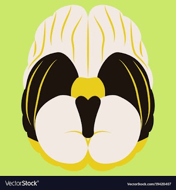Brain in flat monochrome color on white background vector image