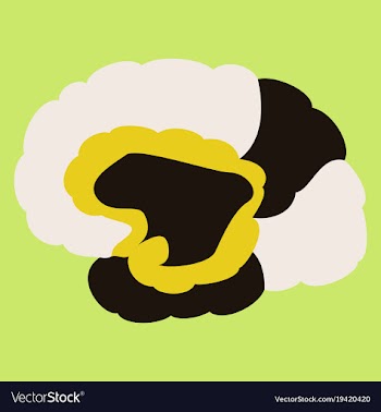 Brain in flat monochrome color on white background vector image