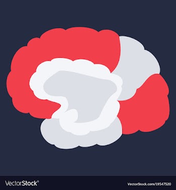 Brain in flat monochrome color on white background vector image