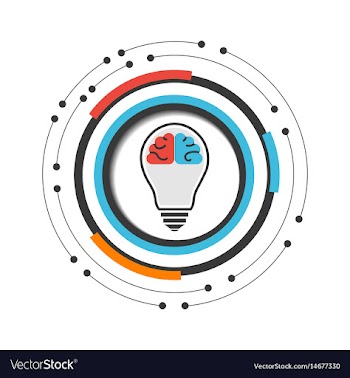Brain in lightbulb vector image
