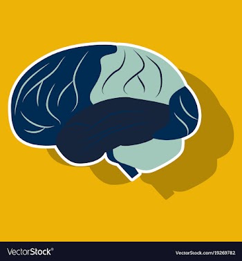 Brain in sticker monochrome color on white vector image