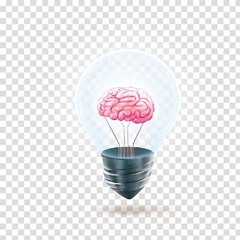 Brain lightbulb illustration, Incandescent light bulb Incandescence, Brain bulb transparent background PNG clipart