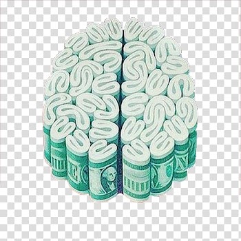 Brain Money Investment Drawing Painting, Money combination of brain flower transparent background PNG clipart