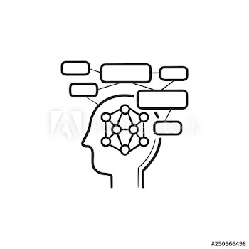 Brain neural network hand drawn outline doodle icon