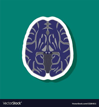 Brain paper sticker on stylish background vector image