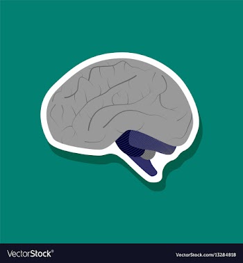 Brain paper sticker on stylish background vector image