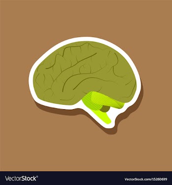 Brain paper sticker on stylish background vector image