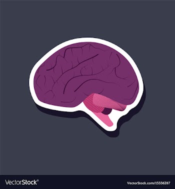 Brain paper sticker on stylish background vector image