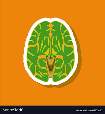 Brain paper sticker on stylish background vector image