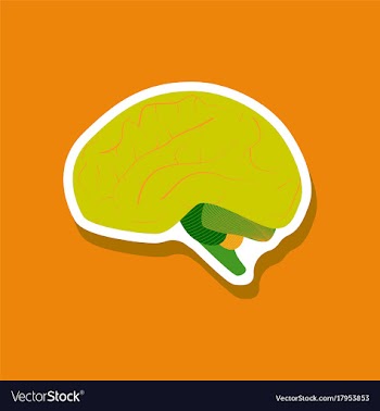 Brain paper sticker on stylish background vector image