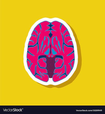 Brain paper sticker on stylish background vector image